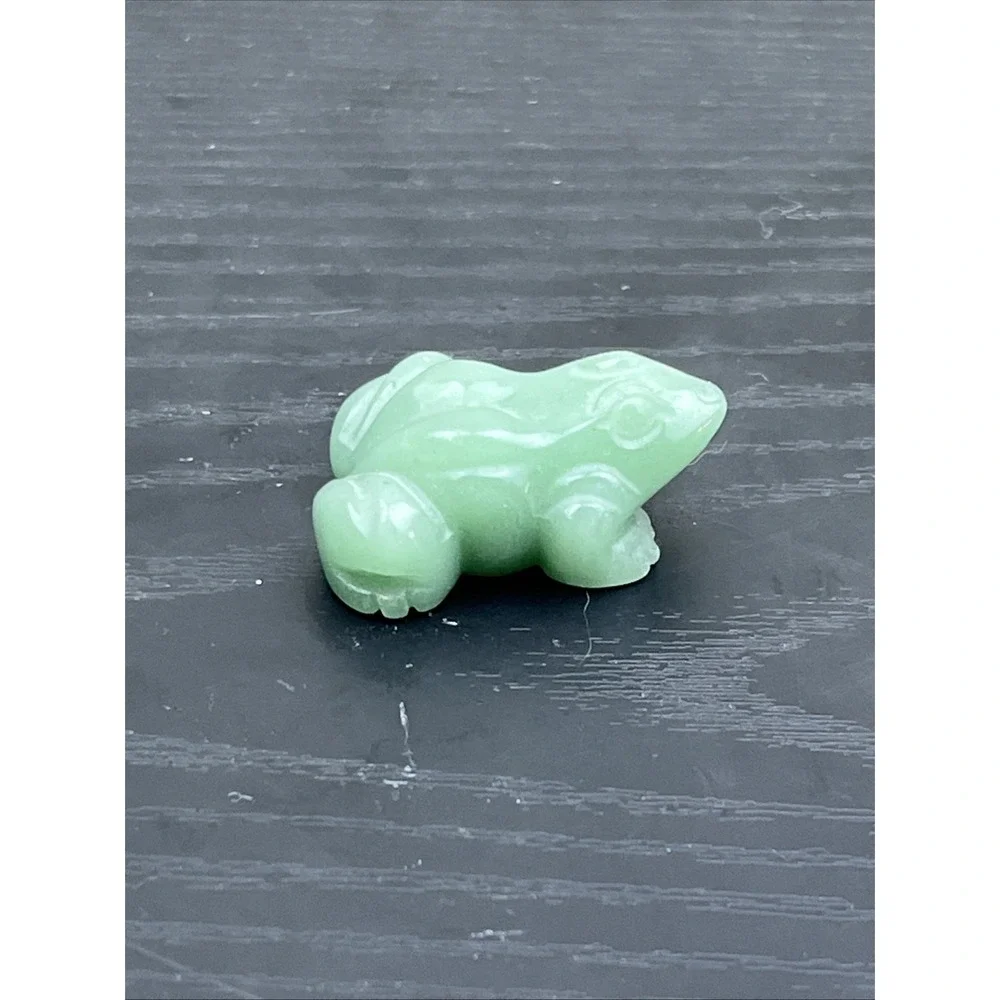 Green Aventurine Frog Carving Crystal Animal Figurine Stone Decor